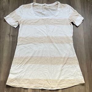 Women's Lululemon Every Yogi Tee Striped Short Sleeve Top